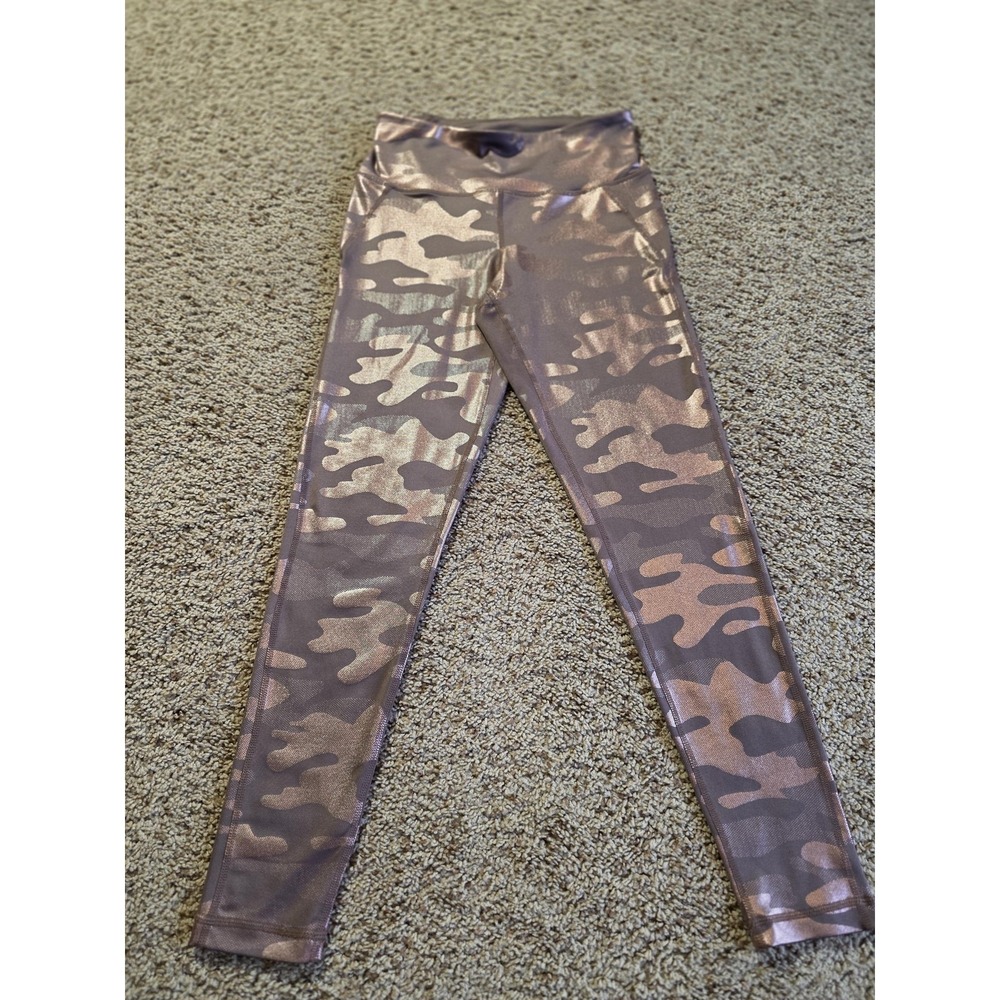 Sommer‎ Ray Leggings Womens Medium Camo Metallic High Rise Yoga Pants Stretch